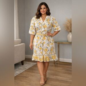 Joie Yellow and White Floral Dress